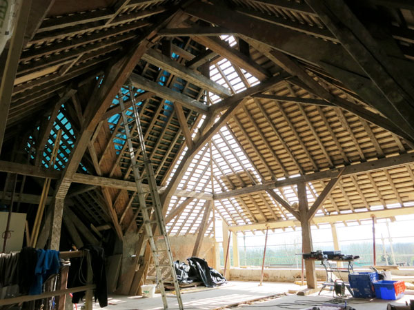 Photo de la charpente d'origine