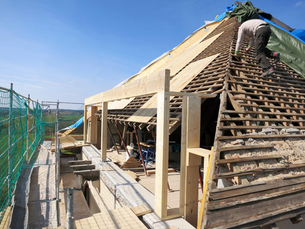 Photo de charpentiers qui travaillent